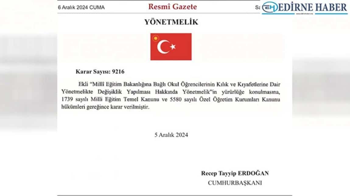 Okulumuz Öğrenci Kıyafetleri